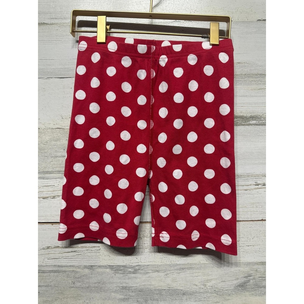 Hanna Andersson Shorts Girls 12 Red Polka Dot Disney Organic Cotton EUC